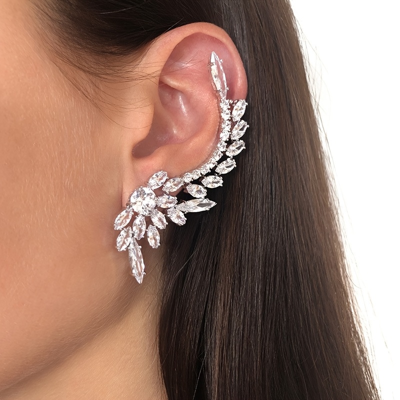 2pcs Glass Crystal Zirconia Earrings, Elf Princess Theme